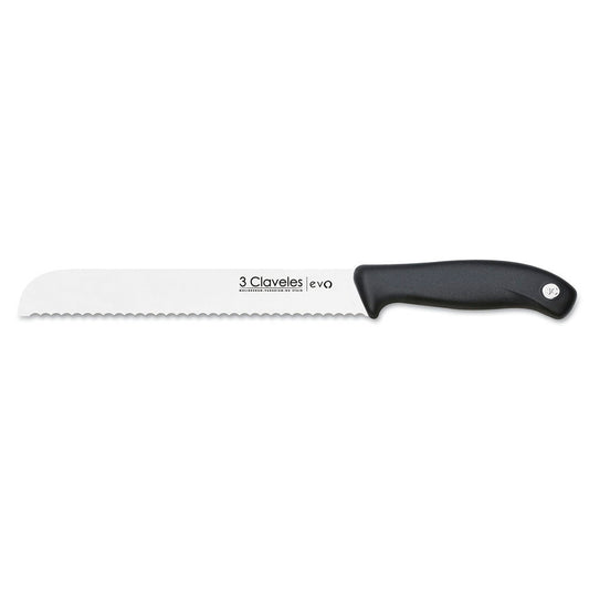 CUCHILLO PAN 20CM CAJA PVC EVO 3 CLAVELES