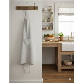 DELANTAL ALGODÓN PESPUNTES 60X85CM LISO GRIS