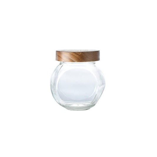 GALLETERO VIDRIO 650ML TAPA MADERA