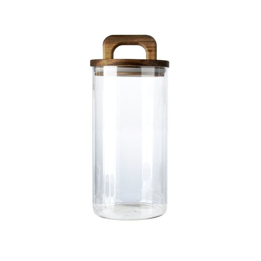 RECIPIENTE BORO 1.2L TAPA MADERA ACACIA D10XH23.5CM