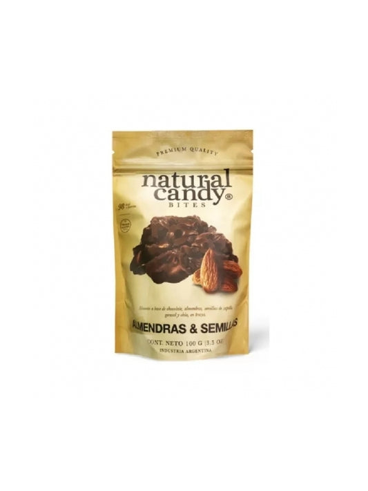 Almendras y semillas con chocolate negro - Natural Candy