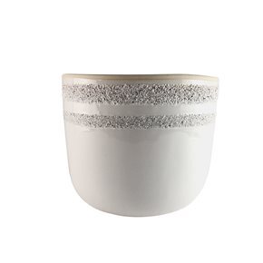 MACETA CERAMICA OVAL ANILLOS 20X20X17.5CM