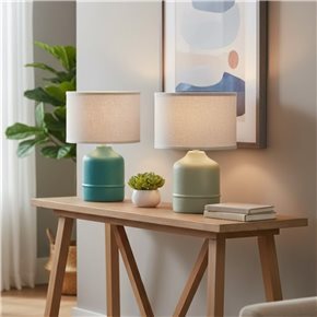 LAMPARA DE MESA CERAMICA 20x11x31CM GRIS