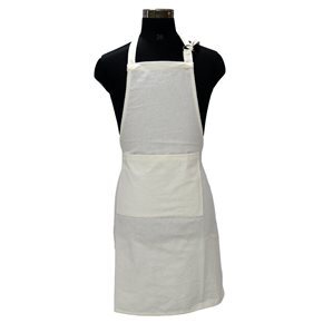 DELANTAL ALGODÓN PESPUNTES 60X85CM LISO BLANCO