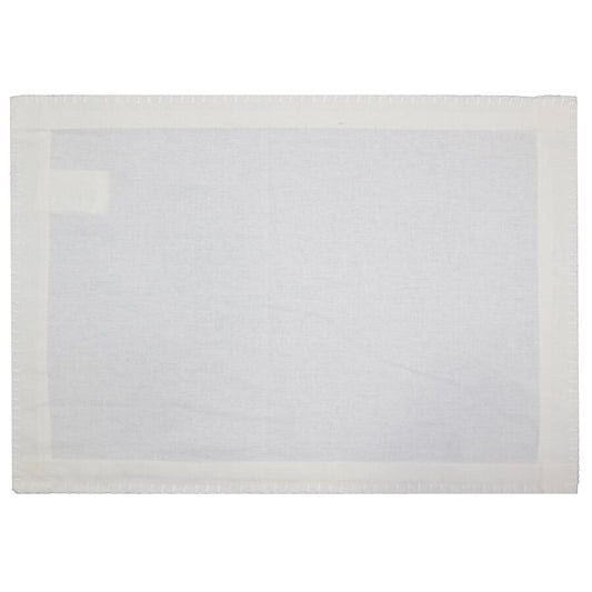 INDIVIDUAL ALGODÓN PESPUNTES 35X45CM LISO BLANCO