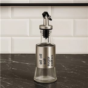 ACEITERO/VINAGRERO DE VIDRIO Y METAL 300 ML