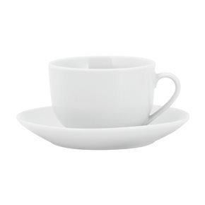 TAZA DE TE 220ML C/PLATO MODERN PORC BLANC SELECTA