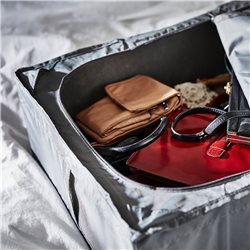 ORGANIZADOR C/TAPA Y CIERRE TELA 69x55x19CM GRIS