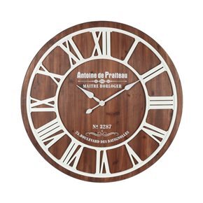 RELOJ DE PARED MDF D68X68X4.3CM NUMEROS ROMANOS BLANCOS