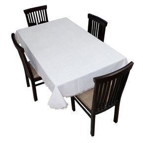 MANTEL ALGODÓN DESFLECADO 140X140CM RAYAS BEIGE