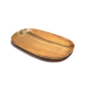 BANDEJA OVAL MADERA 40X25X2.5CM