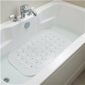 ALFOMBRA CON VENTOSA PARA BAÑO 38X70CM BLANCO