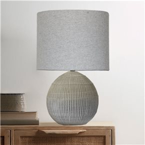 LAMPARA DE MESA CERAMICA D34x51CM LINEAS GRIS