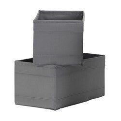 SET 2 ORGANIZADORES TELA 28x14x13CM GRIS