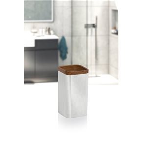 PORTACEPILLO MINA C/MADERA CUADRADO RAYAS BLANCO