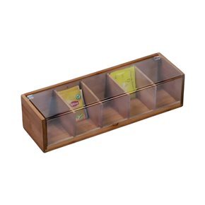 CAJA DE TE 5 DIVISIONES BAMBU 36x11x9CM NATURAL