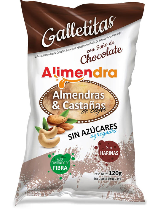 Galletitas de almendras y castañas de caju s/a con chocolate