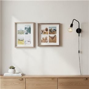 PORTARRETRATOS CUADRADO 4 FOTOS PARED 27X27X3CM