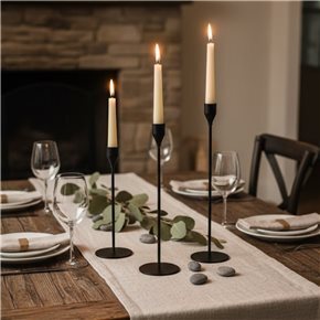 SET 3 CANDELABROS PUNTA NEGRA