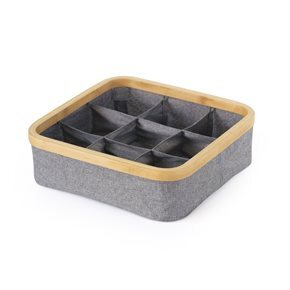 ORGANIZADOR PLEGABLE 9 COMP 30X30X9CM EX TELA GRIS