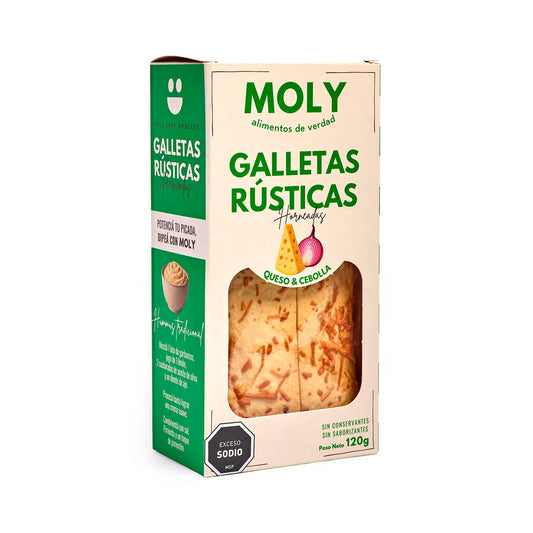 Galletas queso y cebolla 120g - Moly