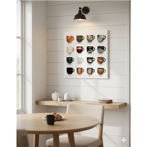 CUADRO CANVAS 30x30cm TAZAS CAFÉ