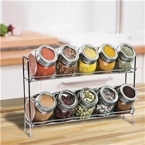 SET 10PCS ESPECIEROS C/SOPORTE 200ML 32x8x22CM