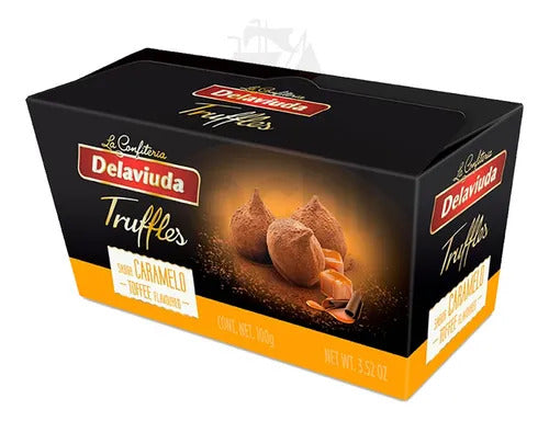 Trufas de cacao rellenas sabor caramelo - Delaviuda