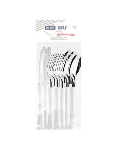 SET 16 PIEZAS AC.INOX. M/BLANCO MILLENIUM DI SOLLE