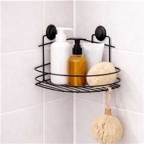 ORGANIZADOR ESQUINERO 18X18XH5.5CM CROMADO NEGRO