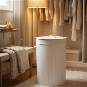 CESTO PLEGABLE RED D40X60CM C/TAPA,FUNDA BAMBÚ BCO