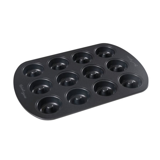 MOLDE MINI DONAS X12 26.5X18X2CM,0.5MM NEGRO