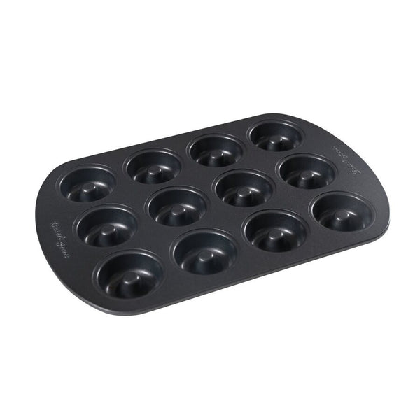 MOLDE MINI DONAS X12 26.5X18X2CM,0.5MM NEGRO