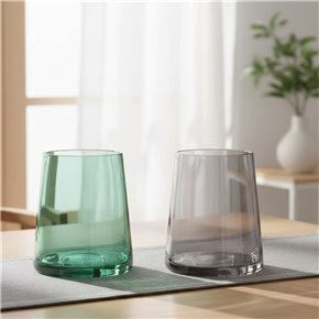 FLORERO VIDRIO LABRADO D18x20CM GRIS