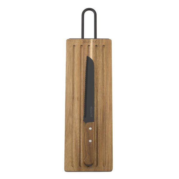 SET TABLA MADERA + CUCHILLO DE PAN 39x13x1.5CM