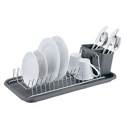 ESCURRIDOR A.CROM. C/BANDEJA Y CUB. GRIS. 44X24X12