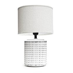 LAMPARA DE MESA BASE PORCELANA 23X23X38CM BLANCO