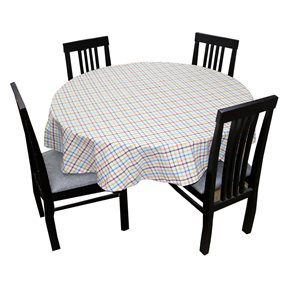 MANTEL REDONDO ALGODÓN D160CM CUADROS MULTICOLOR