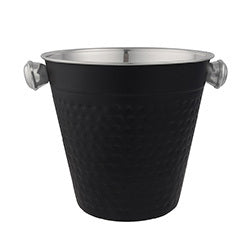 BALDE DE HIELO 14CM DETALLE MADERA EXT. NEGRO MATE