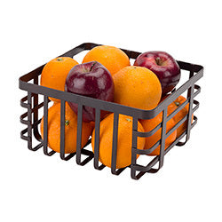 FRUTERO DE ACERO NEGRO. 23X23X12.5CM