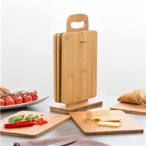 SET 7PZAS 6 TABLAS DE PICAR Y SOPORTE 30X0.7X15CM