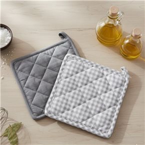 AGARRADERA ALGODÓN 20X20CM LISO GRIS