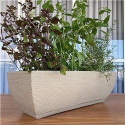 MACETA 48X16CM AMSTERDA GRAPHITO EFECTO PIEDRA GRIS