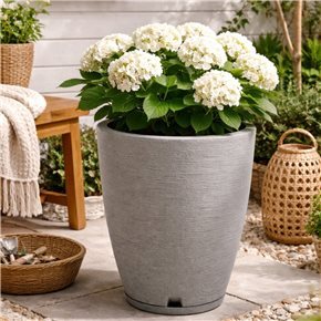 MACETA 29X44CM AMSTERDA GRAPHITO EFEC. PIEDRA BEIGE