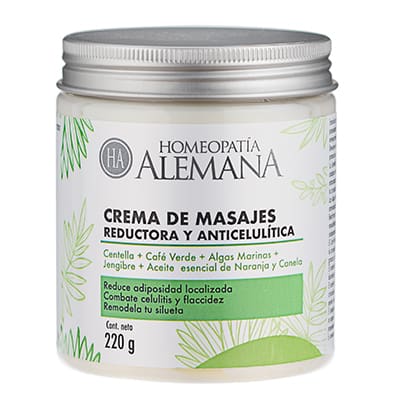 Crema de masajes reductora y anticelulitica - Hom. Alemana