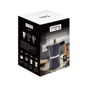 CAFETERA ITAL. ALUM 300ML 6T NEGRO M/MAD VARENNA
