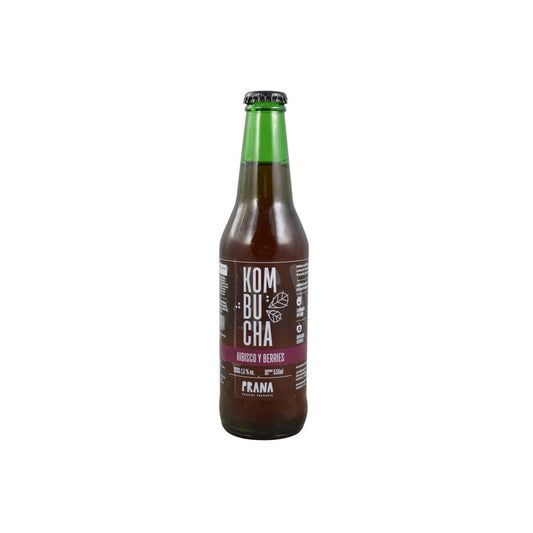 Kombucha de hibisco y frutillas 330 ml - Prana