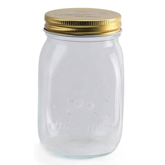 RECIPIENTE TAPA ROSCA DORADA 500ML