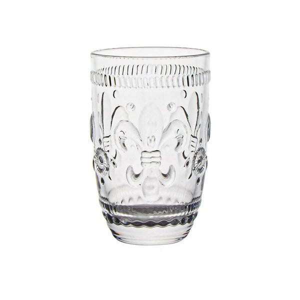 VASO DOF VIDRIO LABRADO 370ML INCOLORO FLOR DE LIS