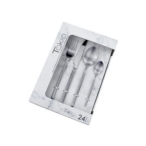 SET 24 PIEZAS CUBIERTO ACERO INOX MATE TOKIO